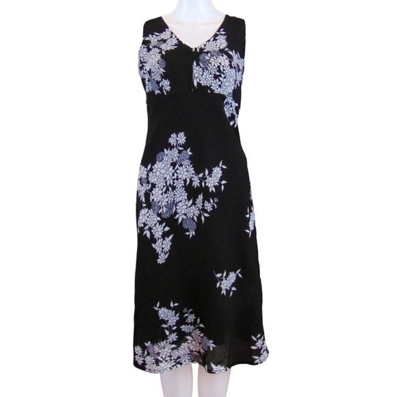 Reitmans Black with Gray Flowers Dress - Size 5 - Picture 1 of 3